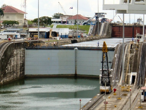 Panama - Lock Doors Walking Across